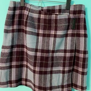 Women’s purple and Gray Lined Plaid Wool Skirt. Size 12.